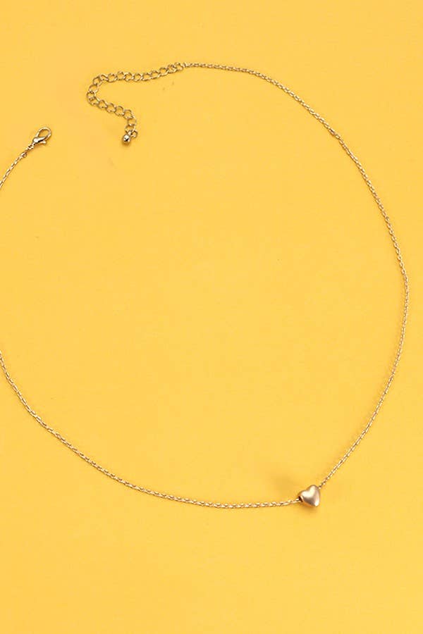 MINI DELICATE PUFFY HEART CHAIN NECKLACE