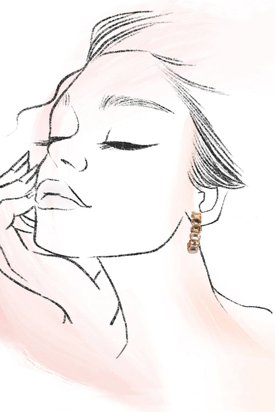 CLASSIC RHINESTONE HOOP EARRINGS | 80E61009