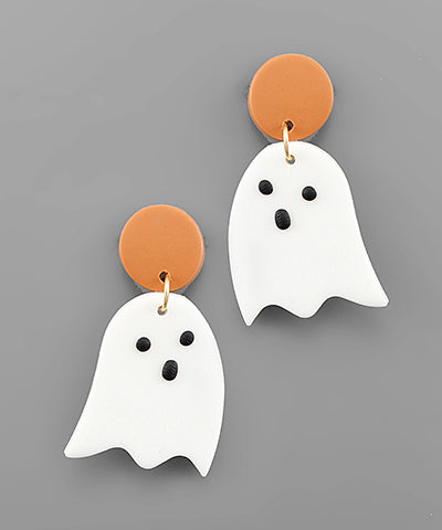 Ghost Clay Earrings (brown)