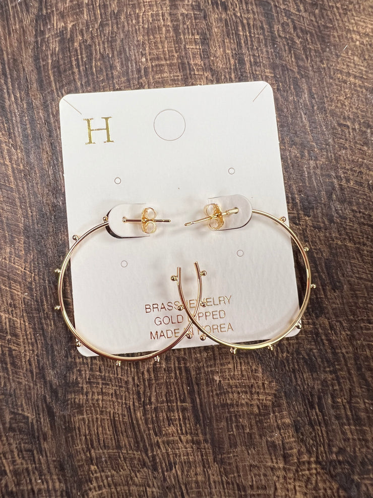 Metal Ball Accent Hoops