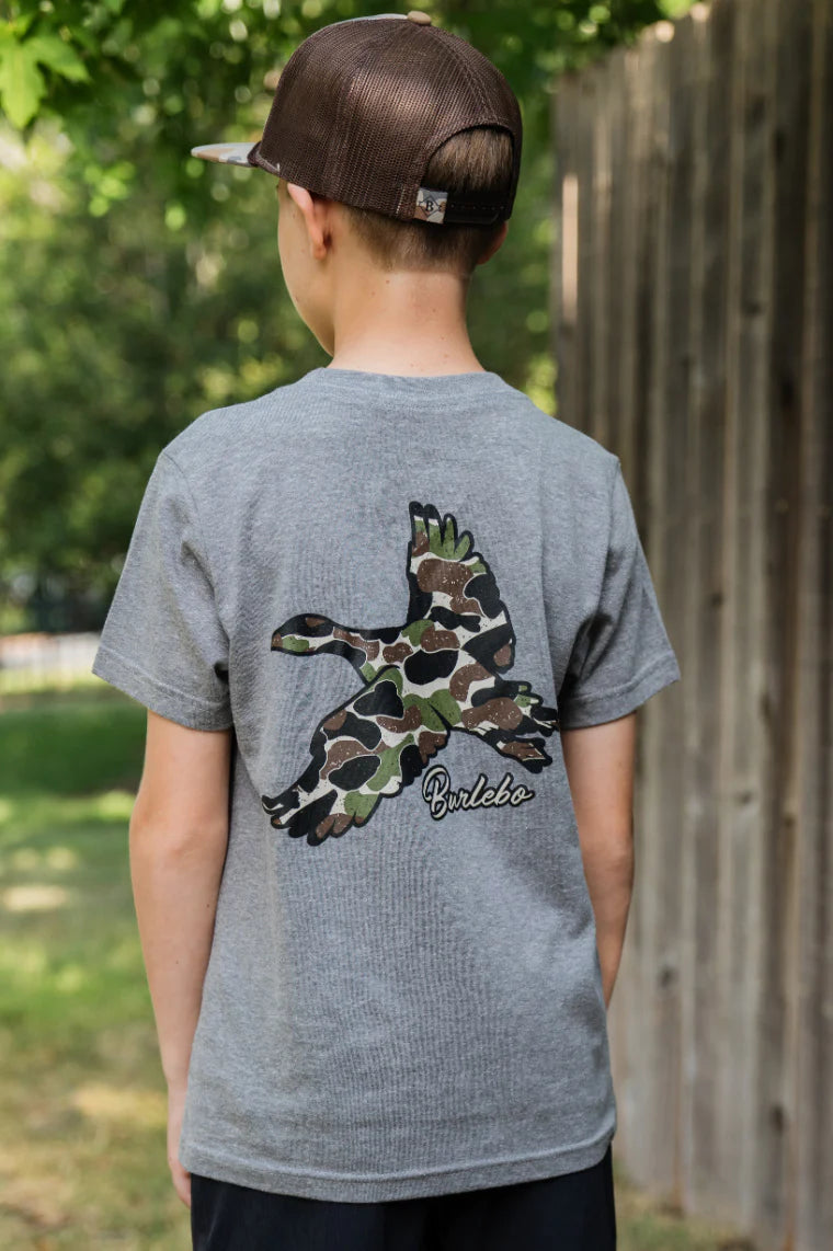 Youth Camo Flying Duck Tee - Burlebo