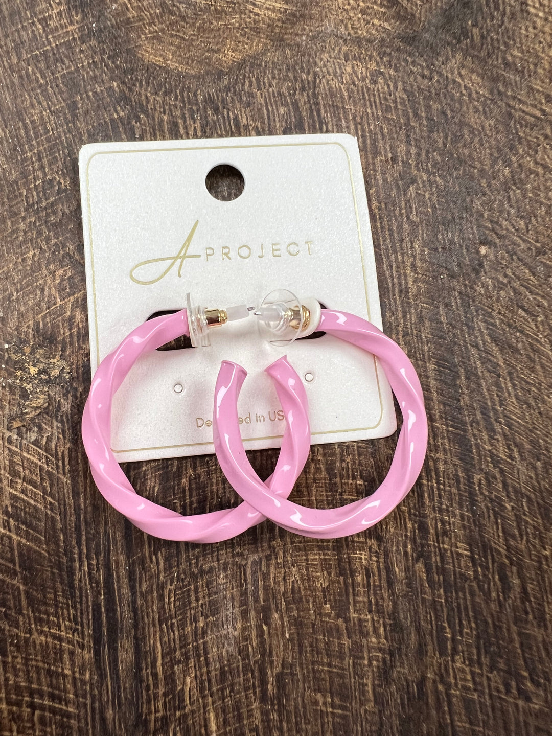 Color Coated Twist Circle Earrings