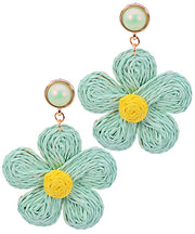 Color Thread Flower Earrings