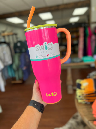 Swig Life Travel Mug with Handle - Hayride Insulated Stainless Steel - 22oz - Dishwasher Safe with A Non-Slip Base