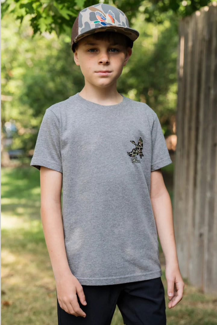 Youth Camo Flying Duck Tee - Burlebo