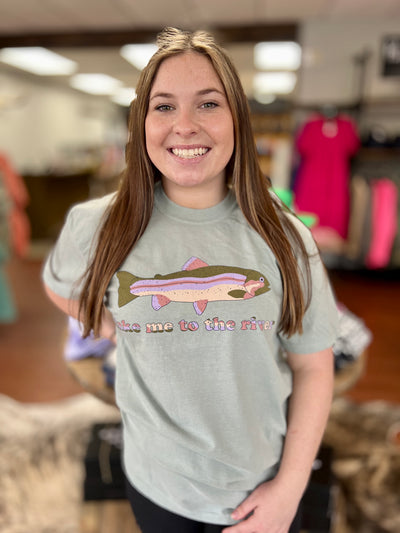 Take Me To The River Trout Comfort Color Tee