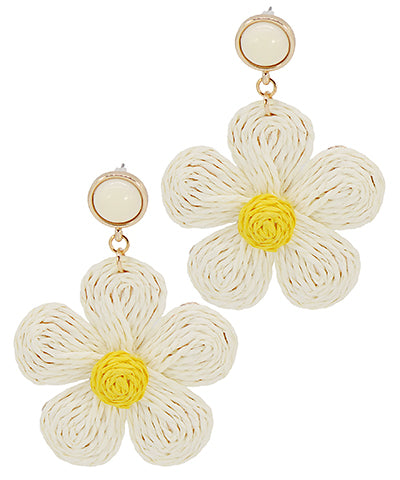 Color Thread Flower Earrings