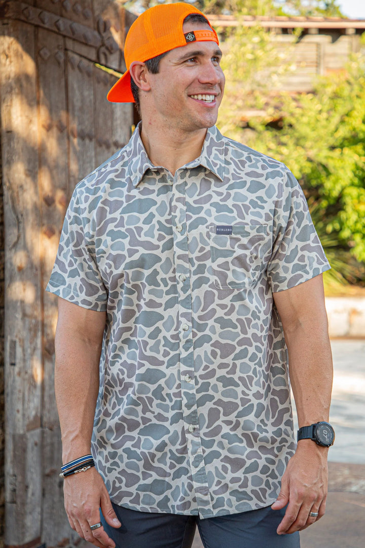 Burlebo Performance Button Up - Classic Deer Camo