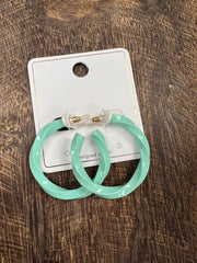 Color Coated Twist Circle Earrings