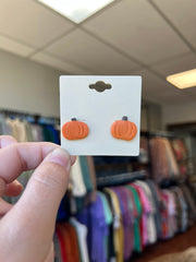 Clay Pumpkin Earrings