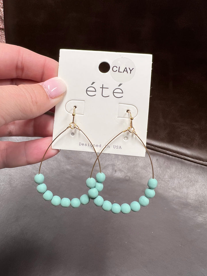 Clay Ball Teardrop Earrings