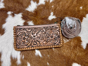 Patsy Tooled Leather Wallet/Crossbody/Wristlet