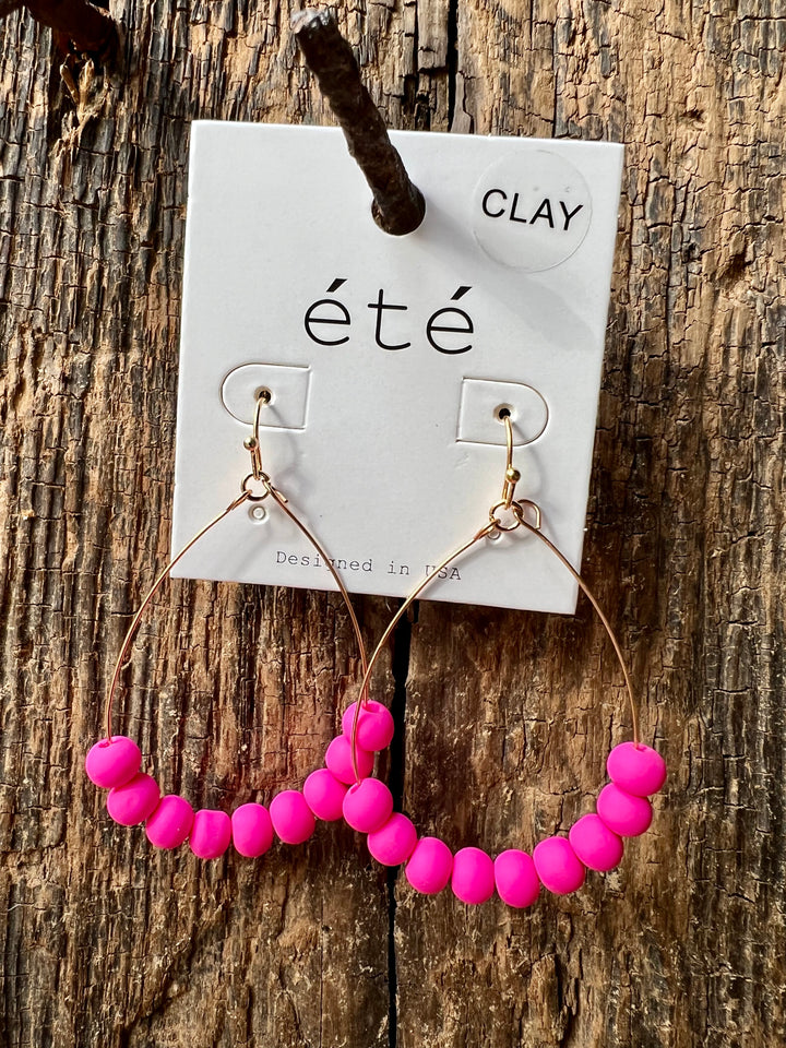 Clay Ball Teardrop Earrings