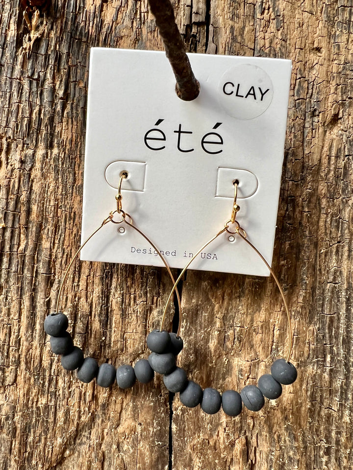 Clay Ball Teardrop Earrings