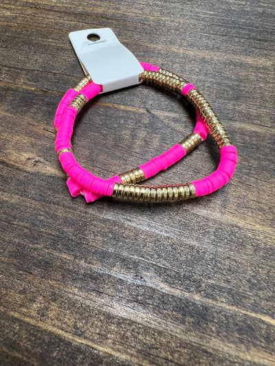 Rubber & Metal Disk Bracelet