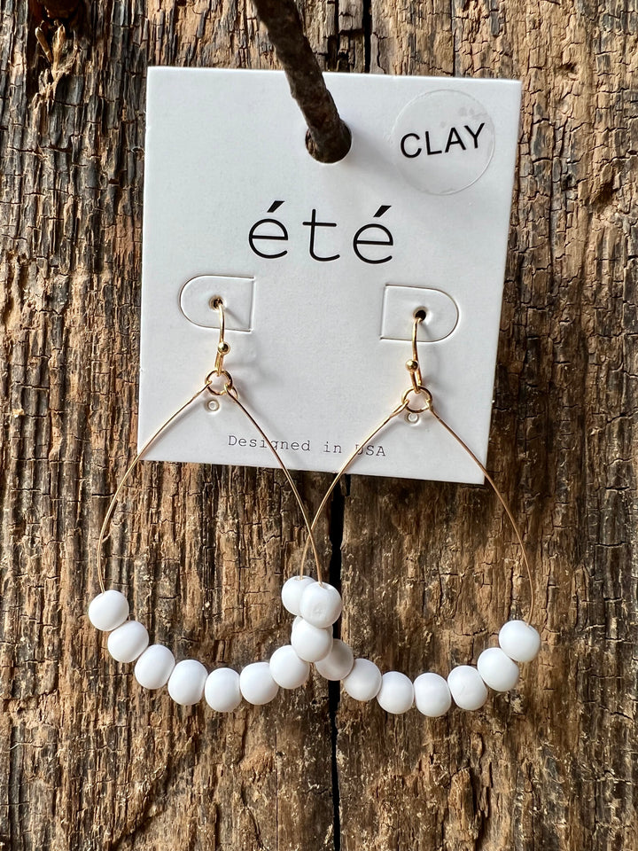 Clay Ball Teardrop Earrings