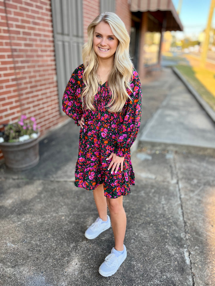 Braylee Black Floral Dress