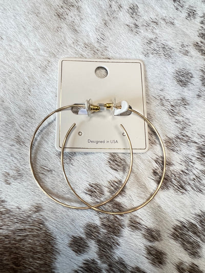 60mm Hammered Wire Circle Hoops