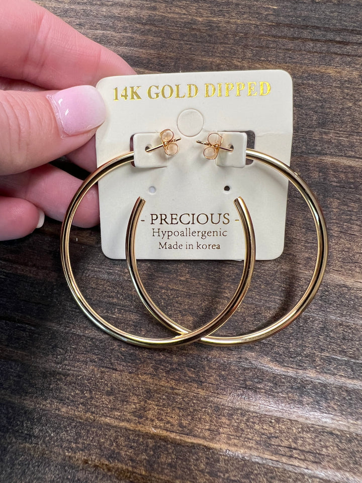 50mm Gold Dipped Hoops