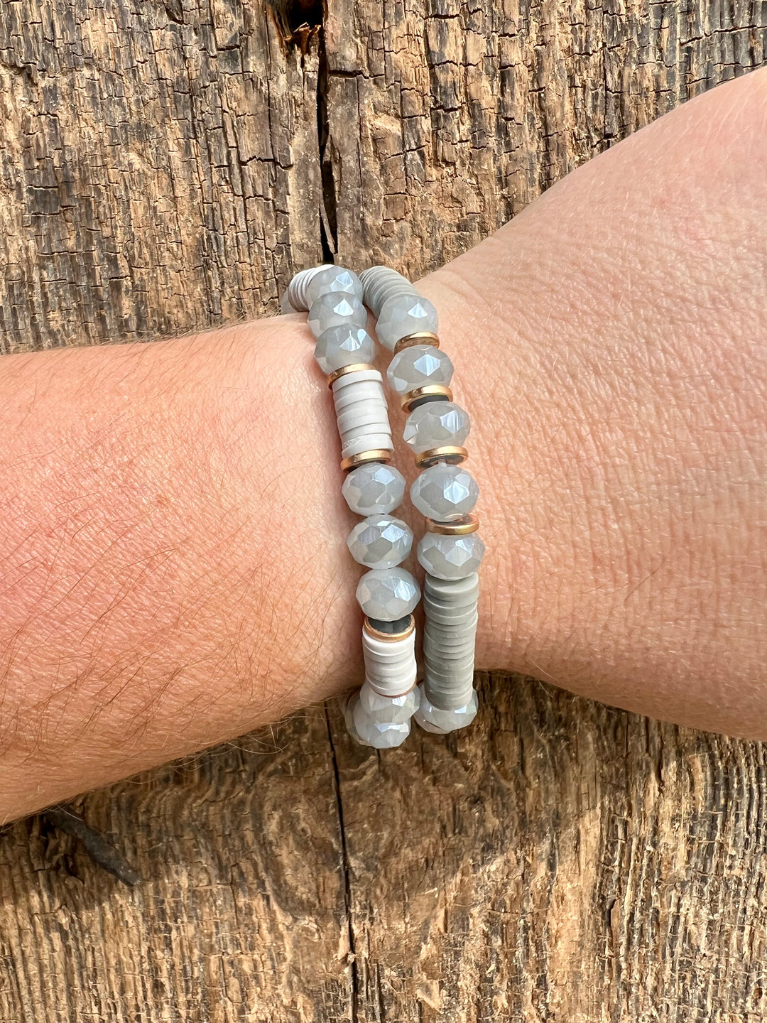 Clay & Glass Bead Bracelet