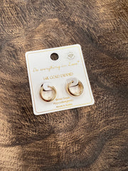 Dainty 14K Gold Dipped Hinge Huggie Earrings