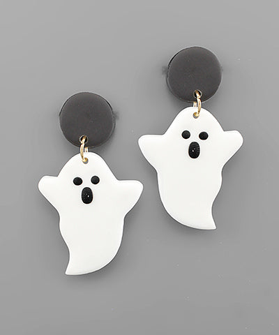 Ghost Clay Earrings (black)